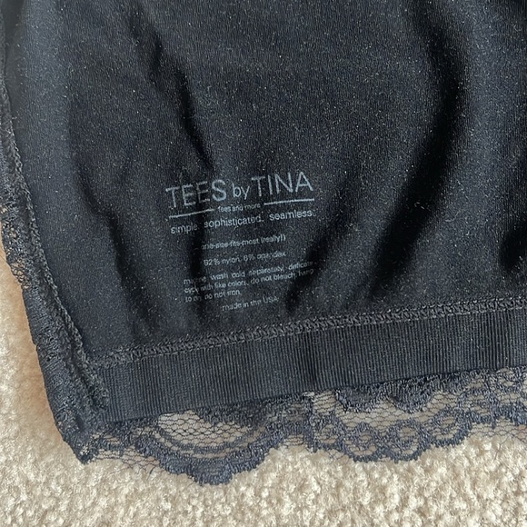 Black Floral Lace Bandeau by Tees by Tina - Picture 3 of 7